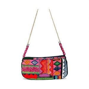 Christian Dior Beaded Denim Malice Shoulder Bag Vintage COA